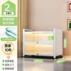 Estante de aço com portas de vidro transparente, armário de exposição, armário à prova de poeira para figuras, armário de armazenamento de metal, estante de aço