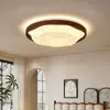Lámpara de techo para dormitorio estilo medieval Patrón retro Estética de la dinastía Song Color nogal Lámpara de techo para estudio estilo crema francés