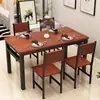 Conjunto Simples de Mesa e Cadeiras de Jantar para Apartamentos Pequenos, Mesa de Jantar Retangular Moderna para Restaurantes de Fast Food, Mesa de Jantar Doméstica, Conjunto Simples de Jantar para 4-6 Pessoas