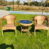 Silla de Ratán Silla con Respaldo de Ratán Silla con Reposabrazos Individual Ratán Imitación PE Moderno Ocio Exterior Mesa y Silla Silla de Ratán Silla de Ocio para Exterior