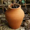 Novo vaso de flores secas estilo Zen chinês, vaso rústico de cerâmica para arranjos florais, decoração vintage para sala de estar, vaso de terracota estilo antigo para suculentas