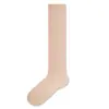 Calcetines para mujer Zhuji, color liso, nuevo estilo otoño e invierno, calcetines de moda de doble uso, calcetines holgados a rayas suaves para mujer, calcetines altos, calcetines hasta la pantorrilla