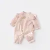 Mono Romper de Doble Capa Estilo Otoño Rayón Suave Clase A para Bebés Niñas, Ropa para Bebés, Ropa Infantil, Traje para Gatear para Niños Pequeños