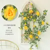 Flor artificial flor artificial flor artificial Enredadera artificial Enredadera artificial Rose de plástico decorativo pared de fondo
