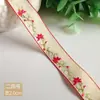 Estilo étnico encaje de tela adornos accesorios fondo camel flores bordadas tela para ropa de algodón adornos para manualidades materiales decorativos