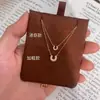 Mini Collar de Herradura de Moissanita para Mujer, Plata de Ley S925 Chapada en Oro de 18K, Cadena para Clavícula en Forma de U, Diseño de Nicho de Lujo Ligero