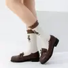 Calcetines Exclusivos Zhuji con Puño para Mujer, Calcetines de Media Pantorrilla, Estilo Primavera y Otoño, Estilo Japonés de Moda, Calcetines Largos Deportivos Otoño e Invierno, Diseño de Oso