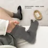 Calcetines de Algodón Puro de Cinco Dedos para Mujer Calcetines de Dos Dedos para Otoño e Invierno Calcetines de Algodón Completos de Media Caña Calcetines Grises de Rizo Sin Costuras Calcetines de Casco con Dedos Separados