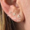 Pendientes de Trébol de Cuatro Hojas Estilo Coreano para Mujer Zirconia Microincrustada Pendientes de Joyería Fabricante Fuente Venta Directa Wholesale Uñas de Hueso Nuevo