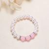 Pulsera para Niños Niña Princesa con Cuentas Dibujos Animados Niña Bebé Estudiante Pulsera de Perlas de Agua Dulce Accesorios