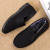 Zapatos de Invierno para Hombre, Zapatos de Tela del Viejo Pekín, Zapatos de Algodón de Terciopelo, Transpirables al por Mayor, Engrosados y Cálidos, Suelas Negras Completas Personalizadas, Zapatos de Algodón de Reemplazo