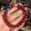 Pulseira de Pedra do Sol Circular com Contas Redondas de Areia Dourada Roxa de Alto Teor Natural, Pulseira de Turquesa Sintética, Cinábrio Vermelho Mesmo Estilo Atacado