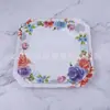 Louça de Melamina do Sudeste Asiático Prato Quadrado de Melamina Prato com Decalque Branco Prato de Jantar 8 polegadas 9 polegadas Prato Quadrado com Renda