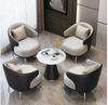 Oficina de ventas moderna de lujo ligero Departamento de ventas Negociación Una mesa Cuatro sillas Mesa redonda pequeña Mesa de negociación Mesa de negociación de recepción Combinación de mesa y silla de negociación