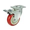 Roda Zaohong de tamanho médio 345 polegadas, rodízios silenciosos resistentes ao desgaste, roda de carrinho industrial de PVC, roda universal com freio, atacado