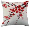 Funda de Almohada Estilo Nuevo Flor de Ciruelo Roja Templo Tk Amazon Transfronterizo Temporada de Primavera, Fabricante Directo, Venta al por Mayor Personalizable