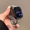 Aplicable para banda de reloj de acero inoxidable estilo bambú para Apple Watch, correa de reloj iwach10 de una sola cuenta para mujer con diseño de "cintura pequeña".