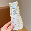 Faixa de cabelo de tricô floral com velcro para mulheres, presilha de franja floral doce, faixa de cabelo para arrumar o cabelo, acessório de cabelo estilo pastoral francês