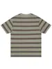Camisa Polo Listrada Estilo Retrô Nanxia com Gola e Manga Curta para Homens, Marca Tendência de Verão Ins Solta Versátil Color Block Camiseta