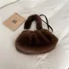 2026 Nuevo Otoño Invierno Linda Bolsa de Bollo Color Queso Peluda Bolsa Pequeña de Marca de Felpa Bolso Cruzado de Hombro Único para Mujer