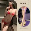 Lencería Estilo Muñeca Cuello en V Bikini Mini de los 50 Conjunto de Tres Piezas Sexy Revelador Pecho Burlón No Necesita Quitarse