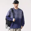 Sudadera H360B Tallas Grandes para Hombre Otoño e Invierno 420g Lavado Pesado Degradado Sudadera para Hombre Holgada Retro Americana Top de Contraste