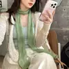 Bufanda de Lino y Seda de Alta Calidad para Mujer, Nuevo Estilo 2026, Accesorio de Bufanda de Cuello de Camisa de Gama Alta, Bufanda Larga a la Moda