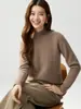 Outono de 2026 Novo Suéter Feminino Gola Alta Meio Tricô Completo em Lã de Cabra Cashmere Manga Longa Camada Base Tricô