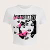 INS Verão 2024 Nova Camiseta Feminina Slim Fit Navel Fashion Top