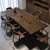 Nuevo juego de mesa de té minimalista de madera maciza estilo chino para uso doméstico y comercial, mesa grande para preparar té en la sala de estar, mesa de té y sillas para recepción de negocios