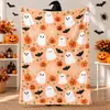 Manta de Halloween Transfronteriza de Amazon Estilo Patchwork Manta de Franela Fantasma Manta de Halloween Personalización