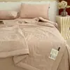 Juego de Verano de 60S 100% Algodón Cuatro Piezas Colcha de Verano Jacquard Estilo Retro Lavable a Máquina Colcha de Verano Individual Colcha de Aire Acondicionado