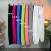 Oferta Especial A4410 Verão Novo Leggings Elásticos com Cordão Multicolorido Calças de Moletom Estilo Coreano Casual Versátil Calças de Moletom Estilo Verão