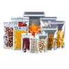 Sacos auto-selantes aluminizados, sacos tipo stand-up de folha de alumínio, sacos de selagem para alimentos espessados, sacos de selagem para lanches de nozes, impressão personalizada