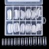 Molde para uñas de cristal Nail D Series, 120 piezas en caja, 15 tipos de escala con mango sin soporte de papel para pegamento de extensión rápida