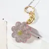 Pingente de Girassol com Strass de Fábrica Estilo Ins Charme para Bolsa Feminina Chaveiro de Flor com Strass Fofo Acessório