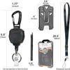 Pronto para Uso Transfronteiriço Fivela Retrátil Mosquetão de Alta Resistência Cordão Destacável Preto Porta-Crachá de Trabalho Pingente Fivela de Puxar Fácil