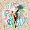 Toalha de Praia Redonda de Microfibra Estampada Transfronteiriça com Franjas, Proteção Solar à Beira-Mar, Toalha de Banho de Secagem Rápida, Toalha Esportiva para Adulto