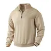 Transfronterizo Retro Americano Casual Cuello Alto Cremallera Suéter Tejido Holgado Patchwork Otoño e Invierno Manga Larga Deportes al Aire Libre