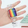 Adecuado para Correas de Apple Watch de Generación 9/8/7, Correas Transparentes de Resina Iwatch9 de Color Caramelo