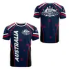 Camiseta de Verão com Padrão da Bandeira Australiana para Crianças, Camiseta Esportiva Moderna de Manga Curta Solta, Direto do Fabricante