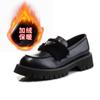 Mocasines Invierno 2025 Nuevo Terciopelo Zapatos Pequeños de Cuero Casual Zapatos de Cuero Genuino para Mujer Boca Baja Moda Zapatos Mary Jane