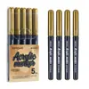 Marcador Acrílico Blue Fruit M720 Oro, Plata, Negro y Blanco, Tipo Líquido Directo, Gran Capacidad, Impermeable, Resistente a la Luz, No se Corre, Posible Superposición de Colores