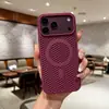 Adecuado para Apple 18PROMAX, con una carcasa de teléfono magnética, con sensación de piel y que disipa el calor; iPhone 17 con patrón de panal, acabado mate y 16 funda protectora