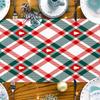 Nueva Bandera de Mesa Navideña Geométrica de Rombo de Amazon Decoración de Ambiente para Fiesta Navideña Mantel Tela para Mesa de Café