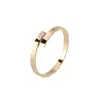 Anillo abierto de acero inoxidable Chihang jewelry para pareja, anillo geométrico simple brillante, acero de titanio chapado en oro coreano para dedo