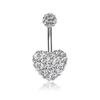 Amazon eBay explosiones llenas de amor de diamante anillo para ombligo de diamante de arcilla suave clavo de ombligo de diamante barra dorada joyería para piercing