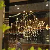 Lustre de Cristal Estilo Francês, Lâmpada Vagalume Moderna para Sala de Jantar e Sala de Estar de Villa, Luminárias Estilo Italiano de Luxo Leve Céu Estrelado