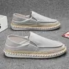 Tênis Esportivos Novos 2025 Verão Respirável Casual Versátil Masculino Slip-On Sapatos de Lona Old Beijing Sapatos de Pescador