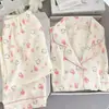 Pijama Nuevo de Algodón Nube para Mujer Primavera y Otoño 2025, Conjunto de Cardigan de Manga Larga y Pantalón Largo, Ropa de Casa Dulce de Verano para Mujer
